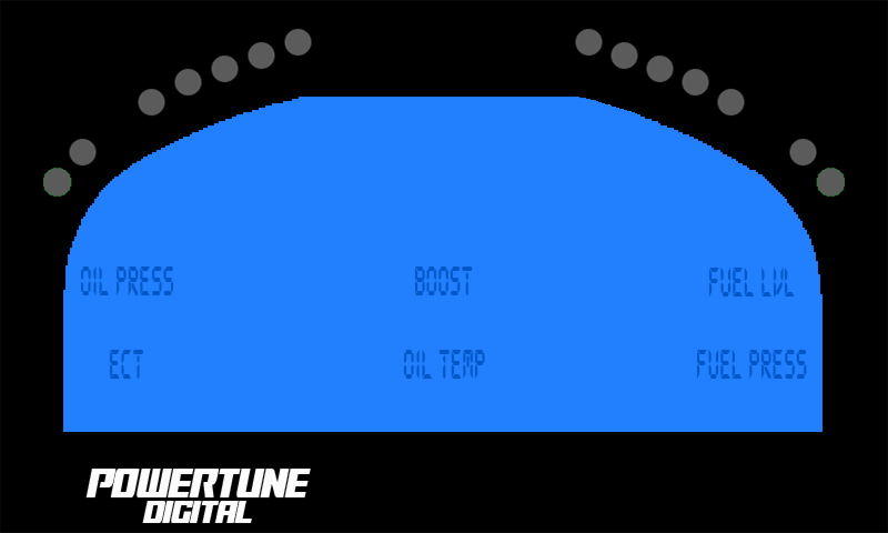 7" Racepak Inspired Theme Powertune Digital Dash Layout