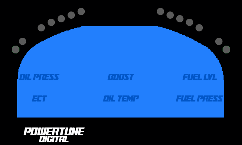 7" Racepak Inspired Theme Powertune Digital Dash Layout