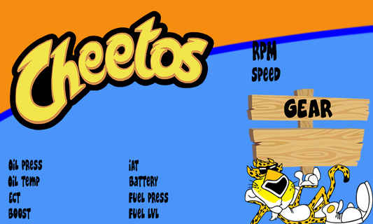 7" Cheetos Inspired Theme Powertune Digital Dash Layout