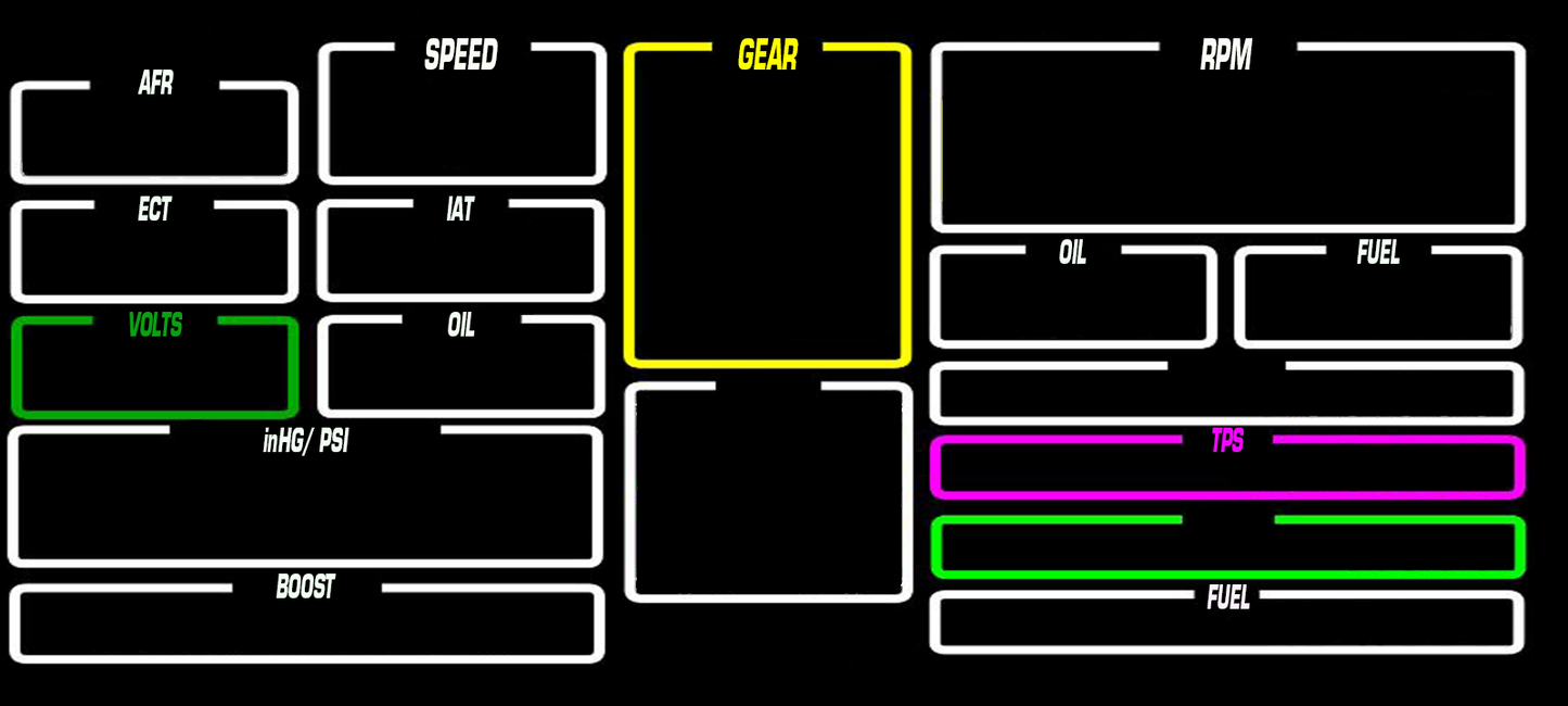 10" Simulation Theme Powertune Digital Dash Layout